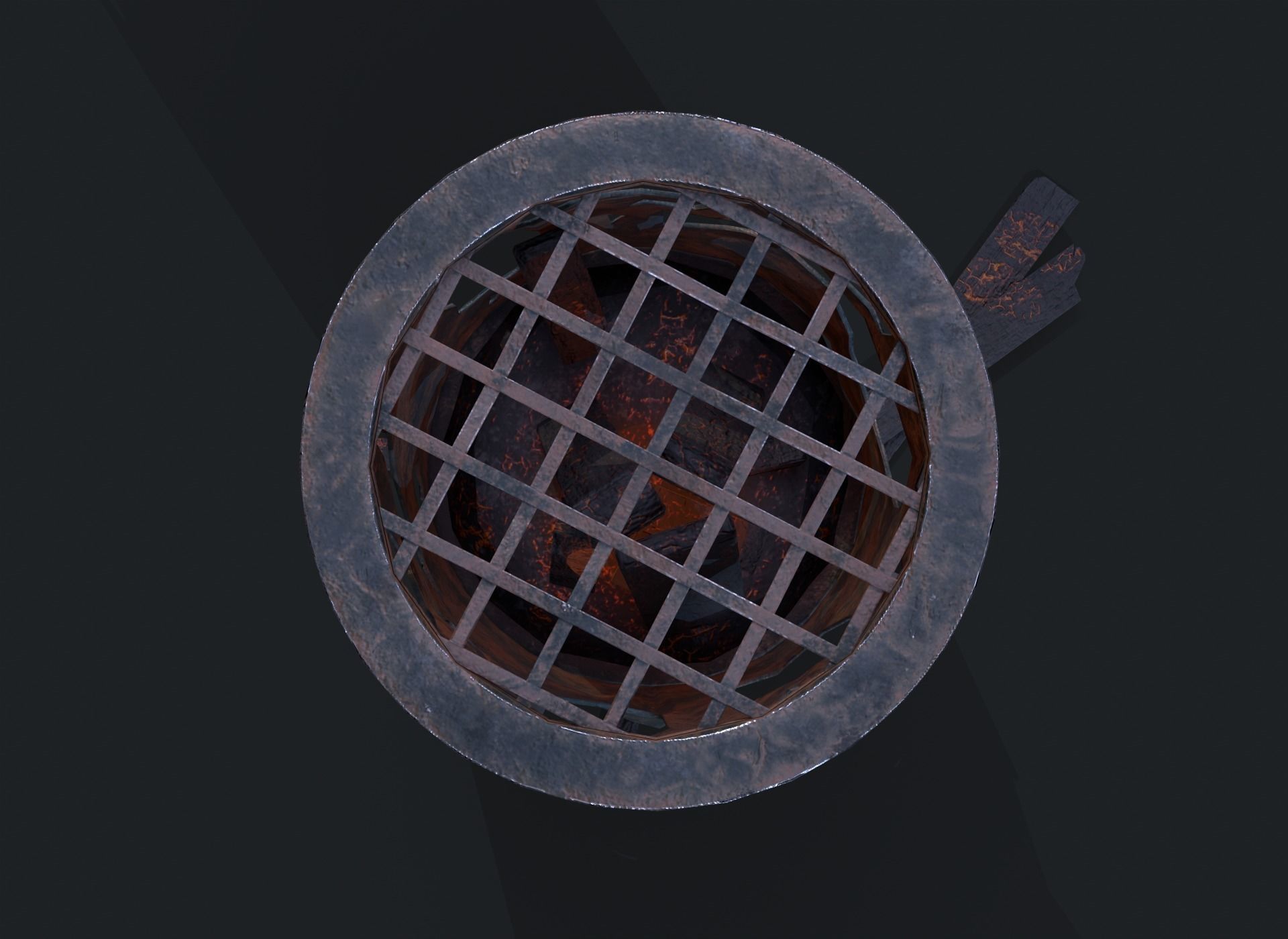 Old Braizer Low-poly 3D model_1