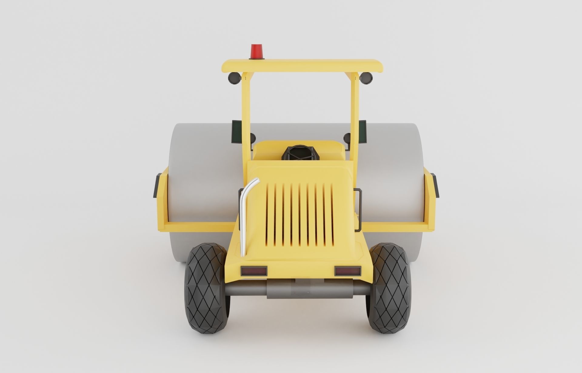 Road roller machine  isolated on white Low-poly 3D model_6