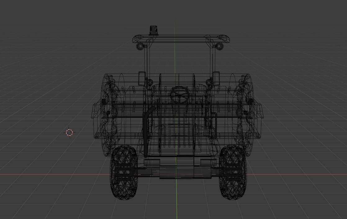 Road roller machine  isolated on white Low-poly 3D model_12