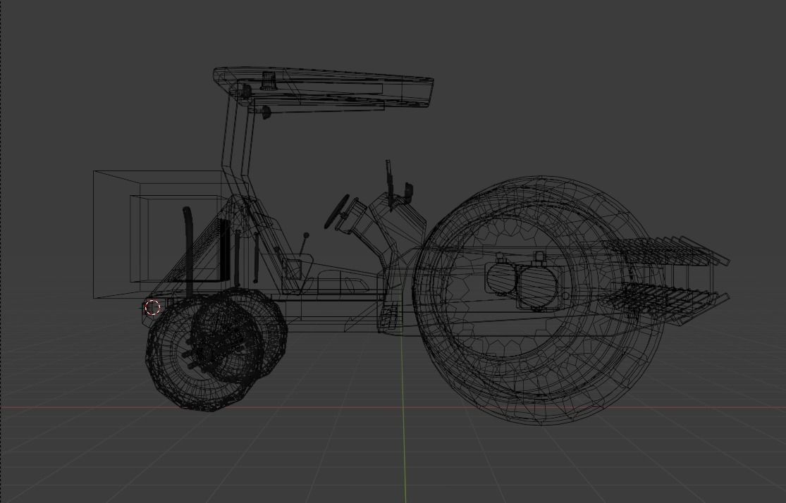 Road roller machine  isolated on white Low-poly 3D model_13