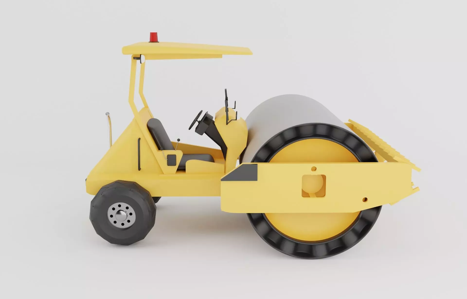 Road roller machine  isolated on white Low-poly 3D model_0