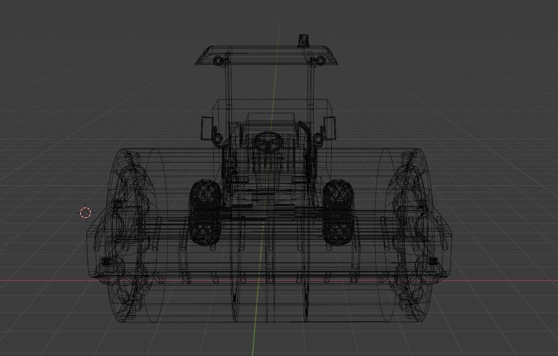 Road roller machine  isolated on white Low-poly 3D model_16