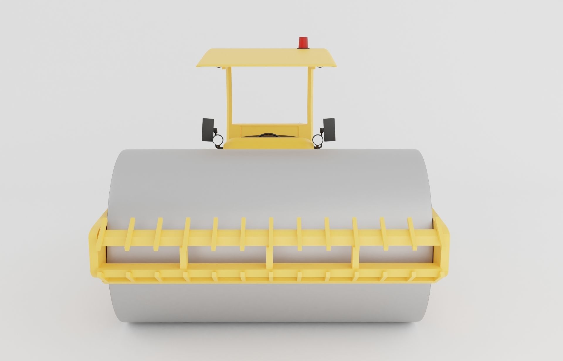 Road roller machine  isolated on white Low-poly 3D model_2