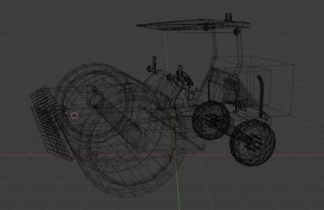 Road roller machine  isolated on white Low-poly 3D model_9