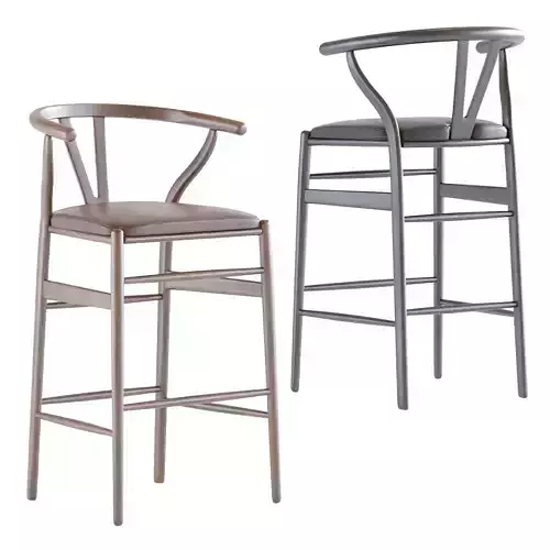 Wishbone Counter Stool 3D model