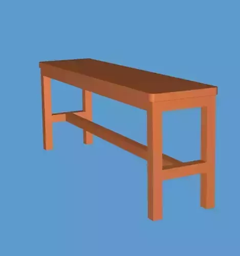 School Bench NONTEXTURED 3D model