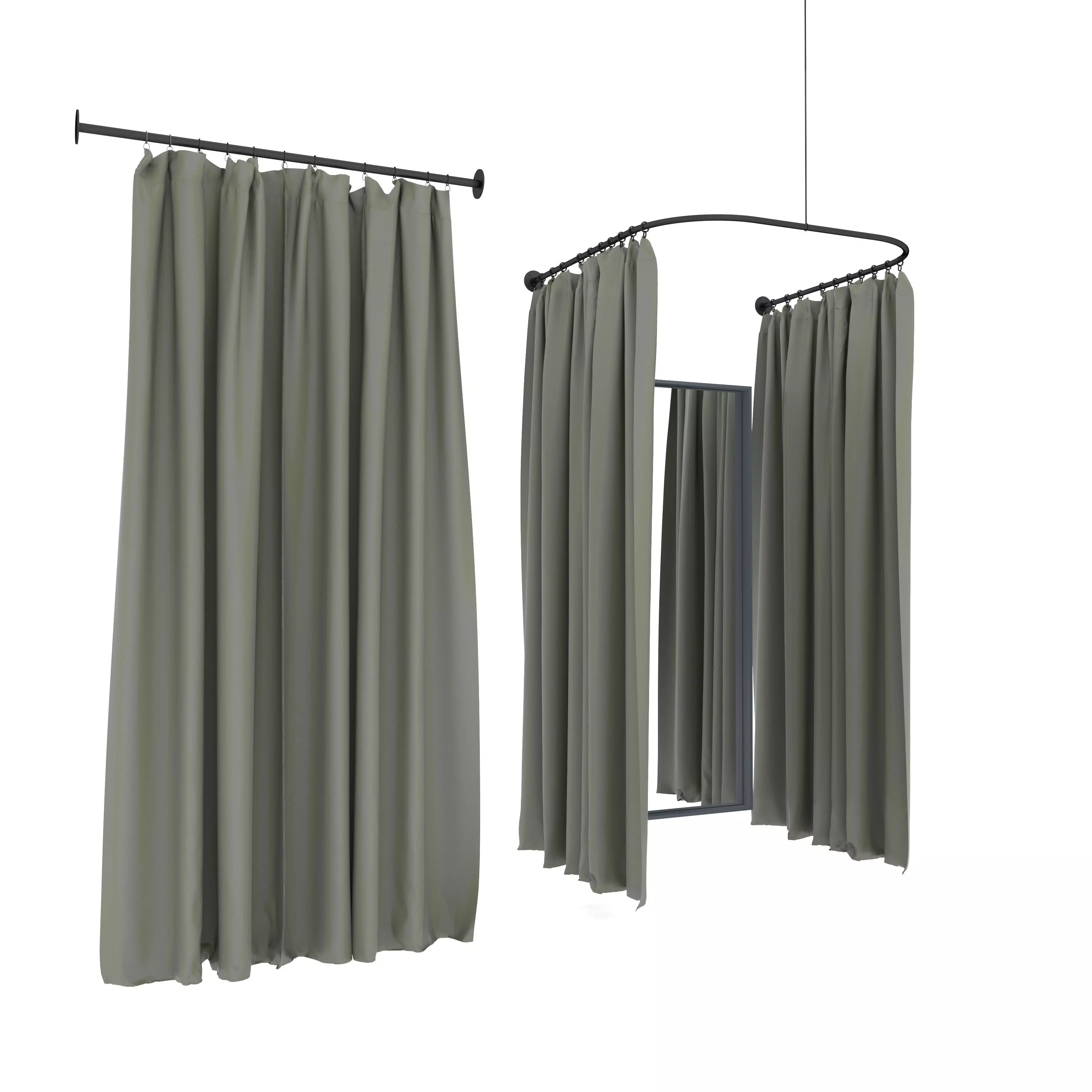 fitting with mirror Low-poly 3D model_0