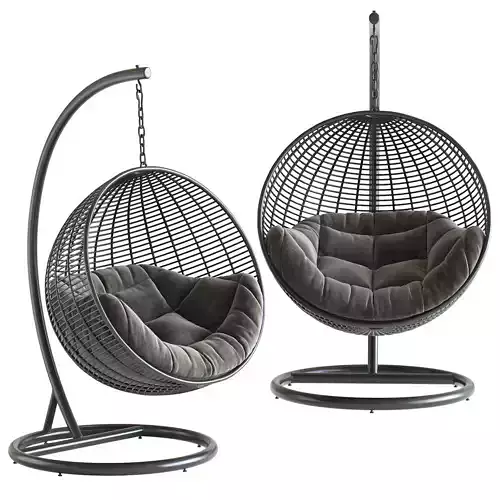 Fotel wiszacy Cocoon De Luxe  czarny 3D model