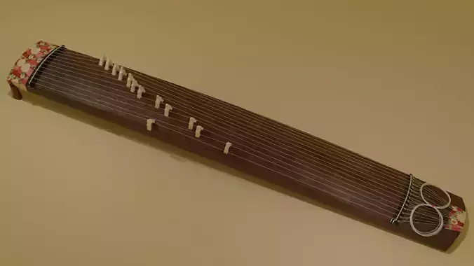 Koto     Japanese traditional musical instrument 3D model