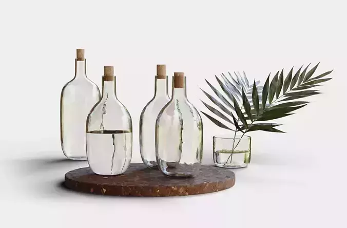 Glass bolltes set - SINNERLIG collection IKEA Low-poly 3D model