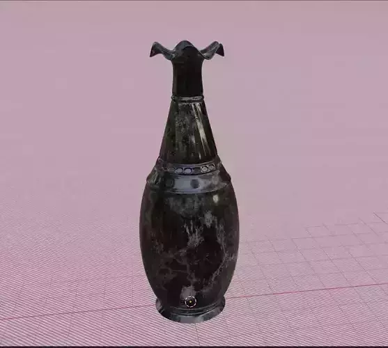 ancient pots black and low-poly 3D modelling