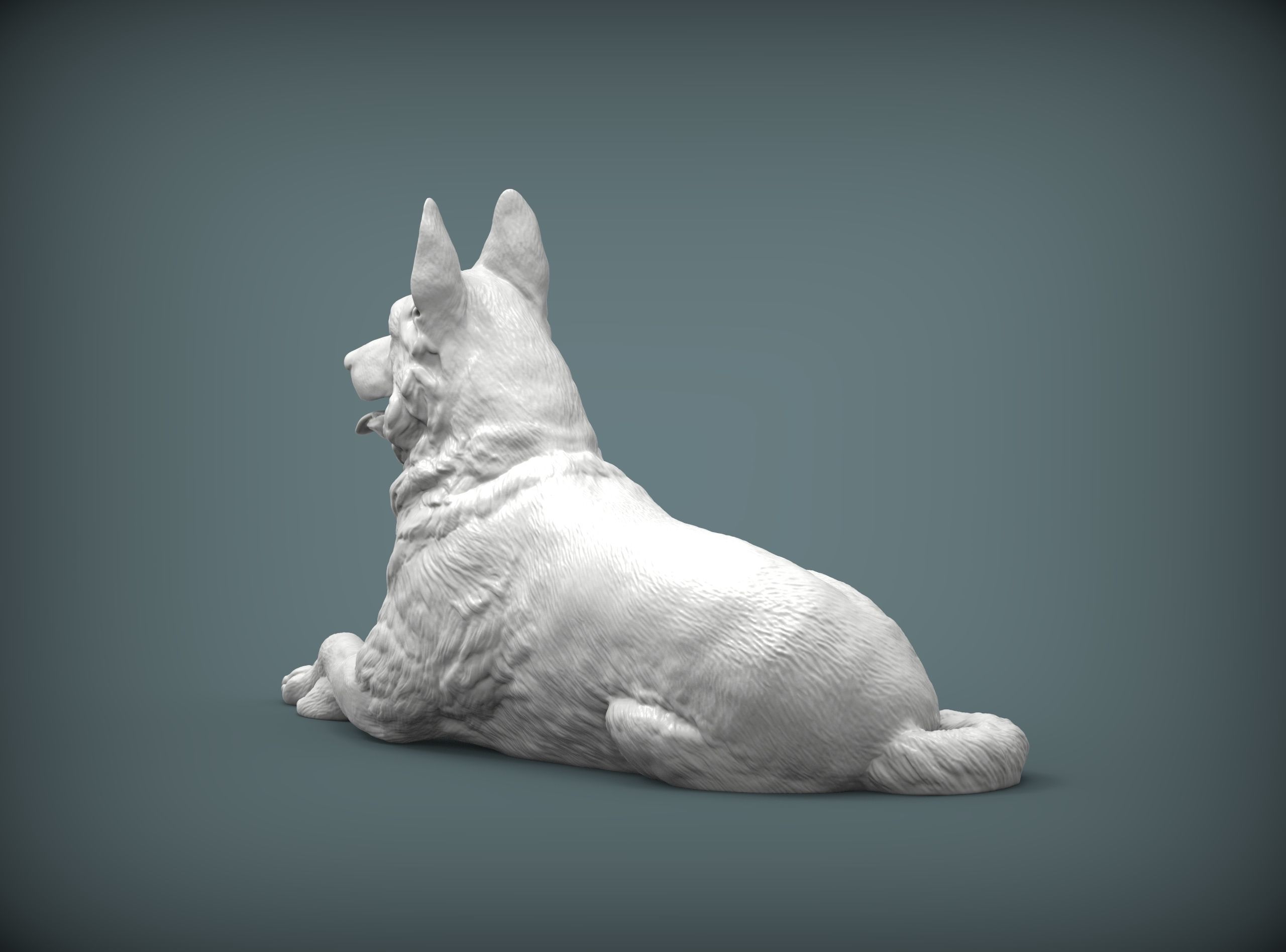 German Shepherd 3D print model 3D print model_3