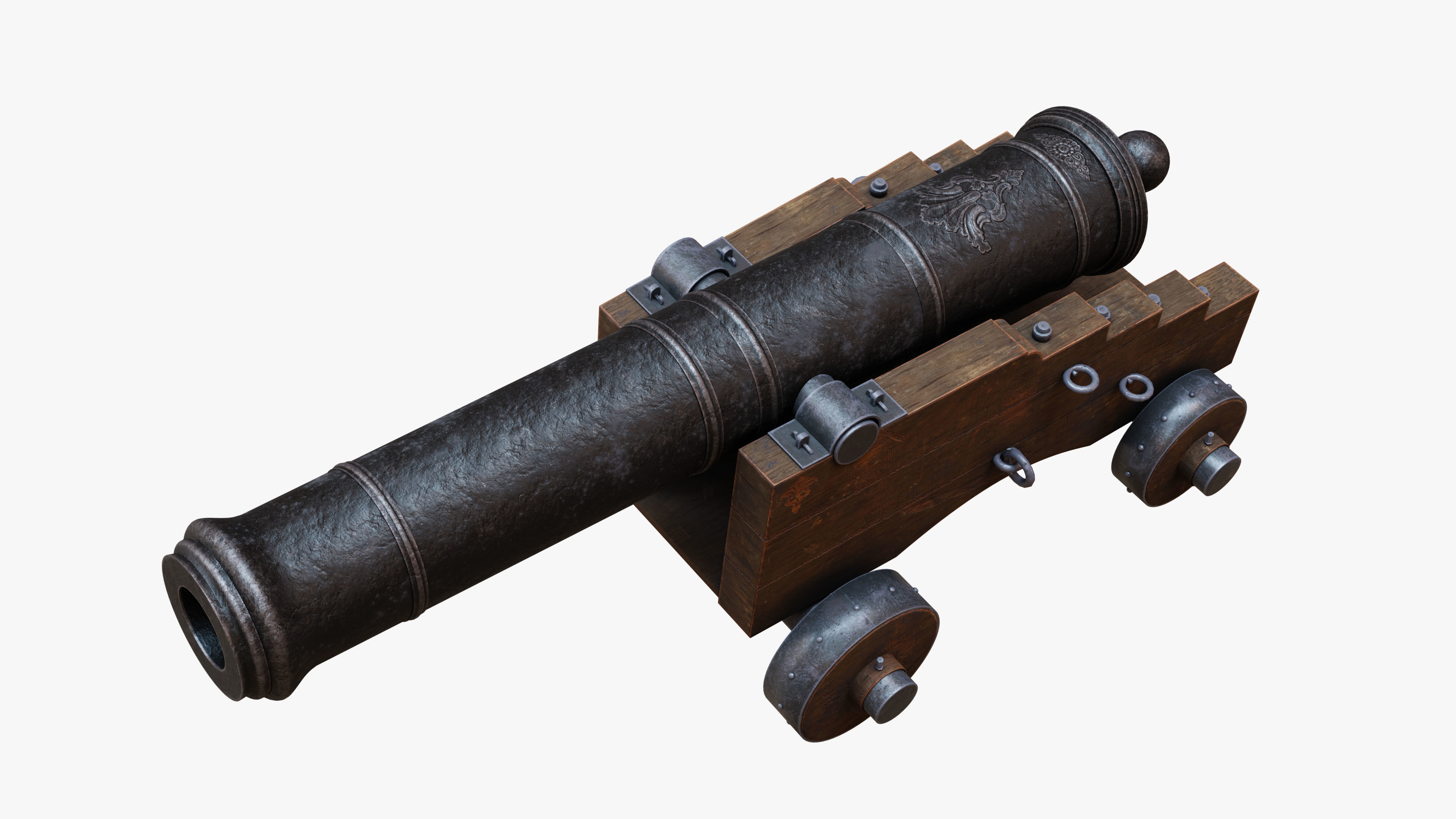 Vintage-Cannon old cannon 3D model_3