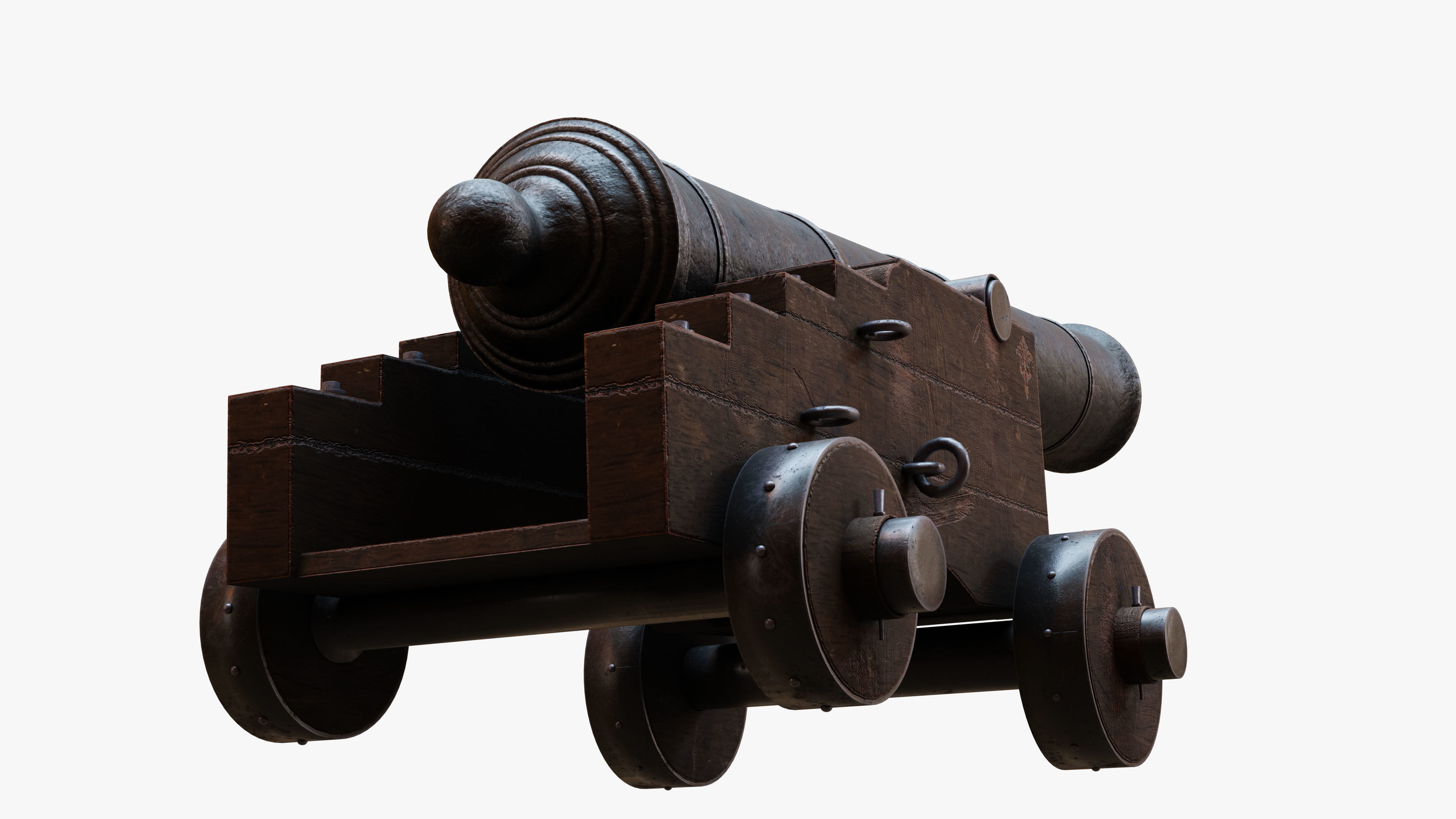 Vintage-Cannon old cannon 3D model_4