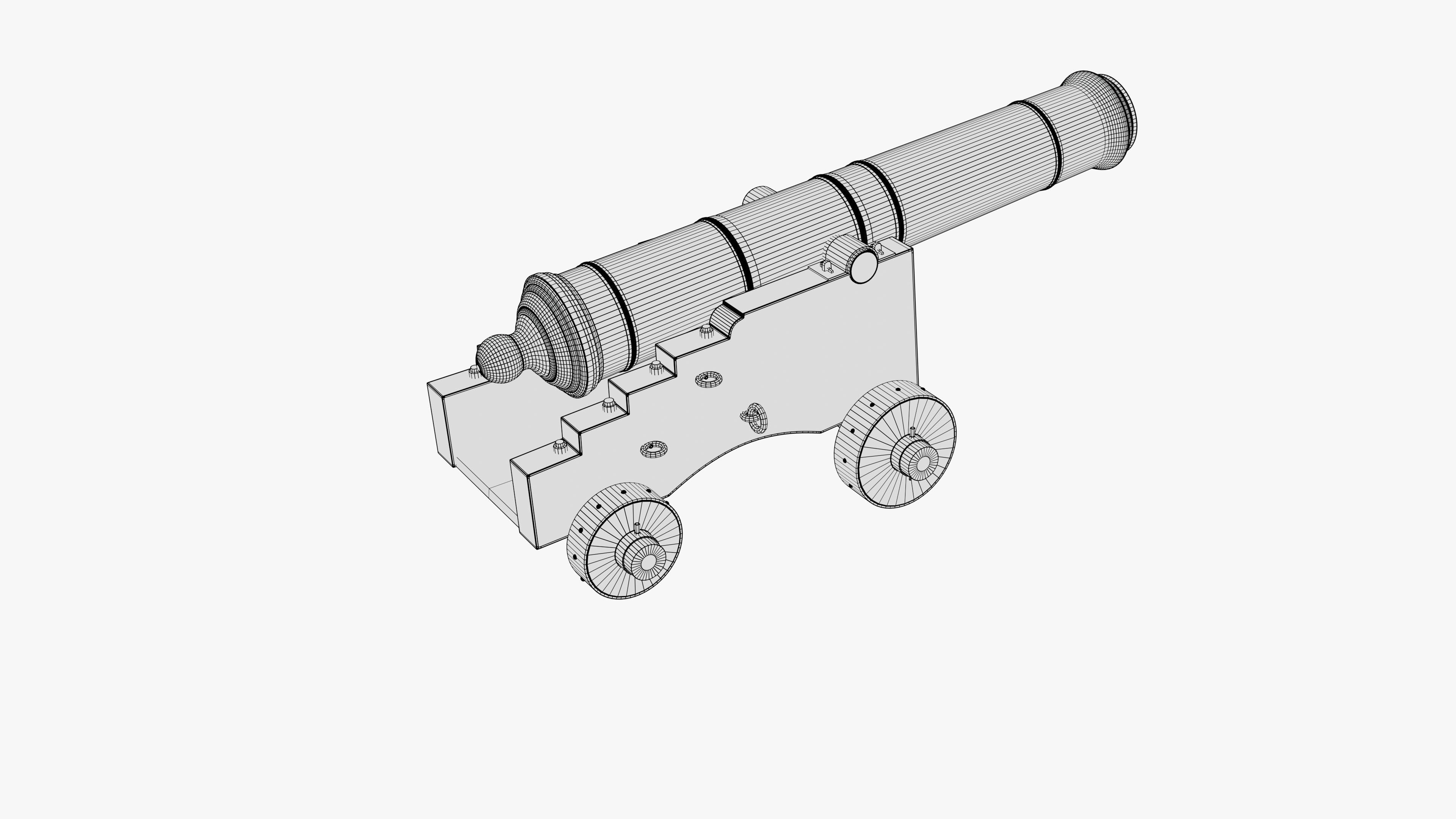 Vintage-Cannon old cannon 3D model_18