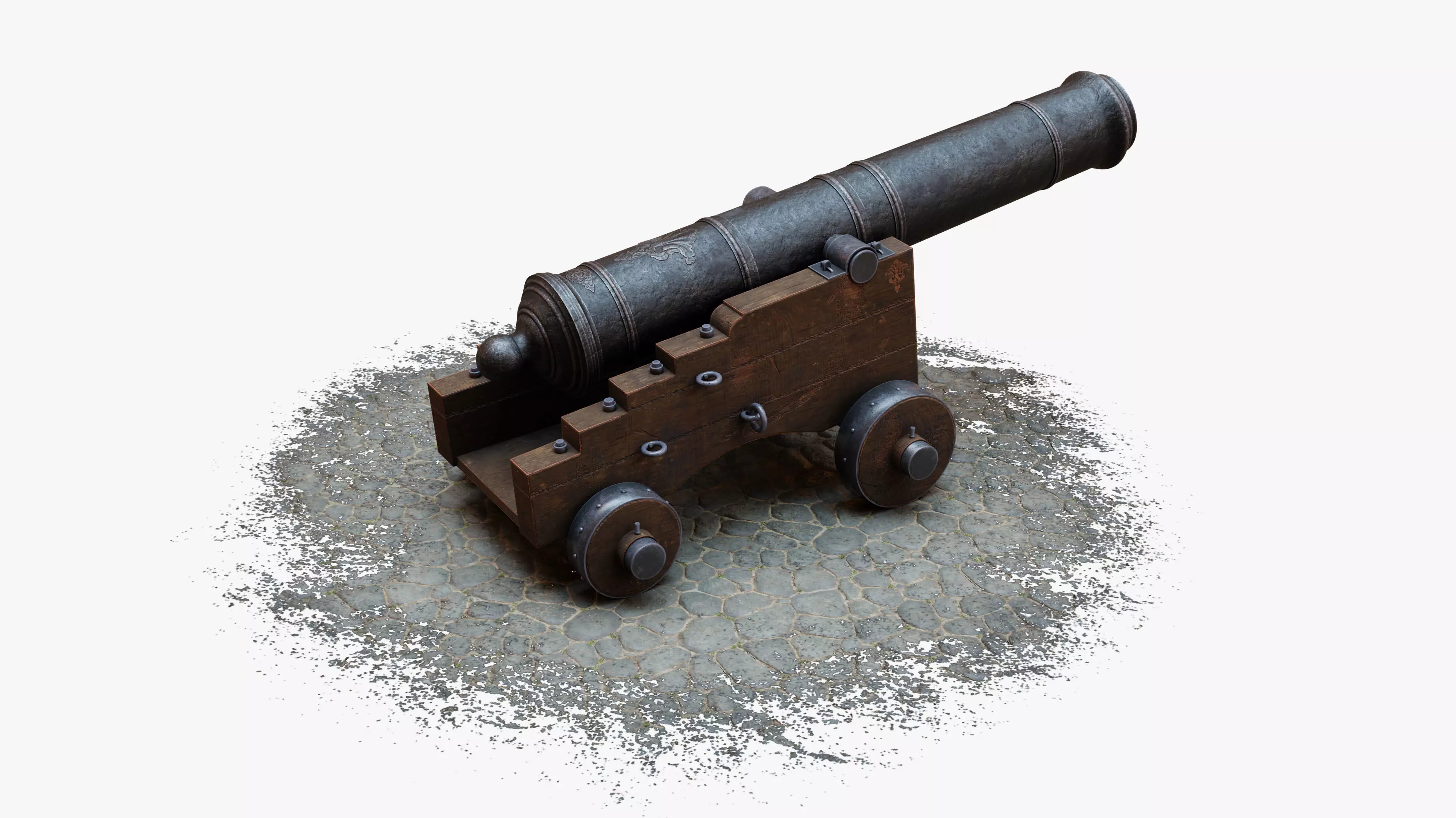 Vintage-Cannon old cannon 3D model_0