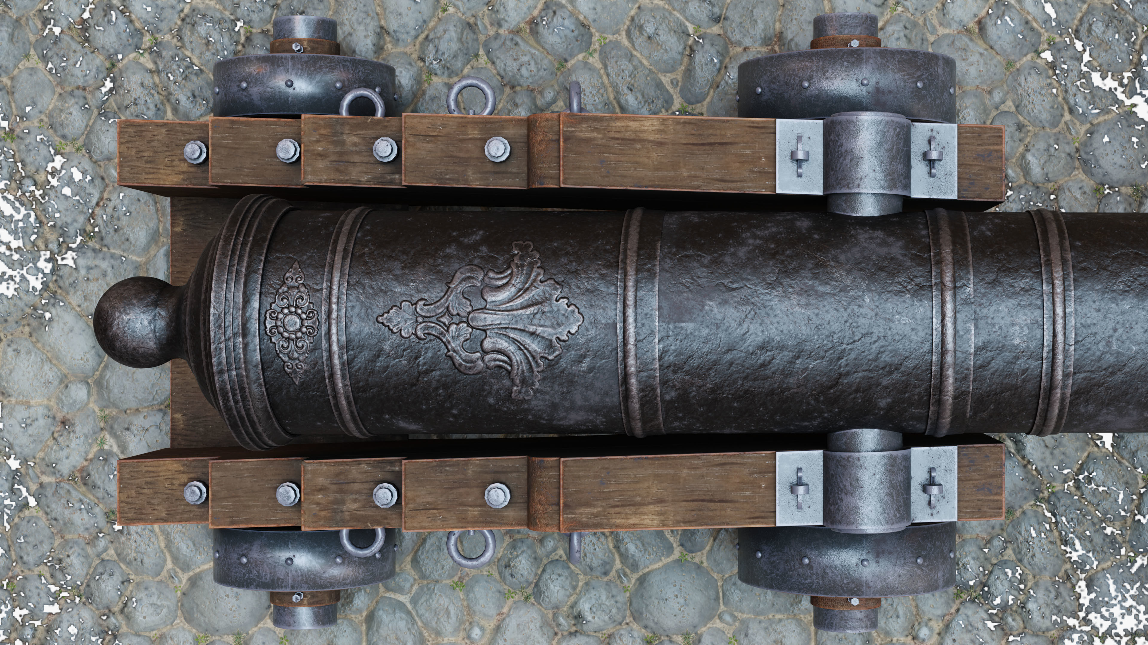 Vintage-Cannon old cannon 3D model_8