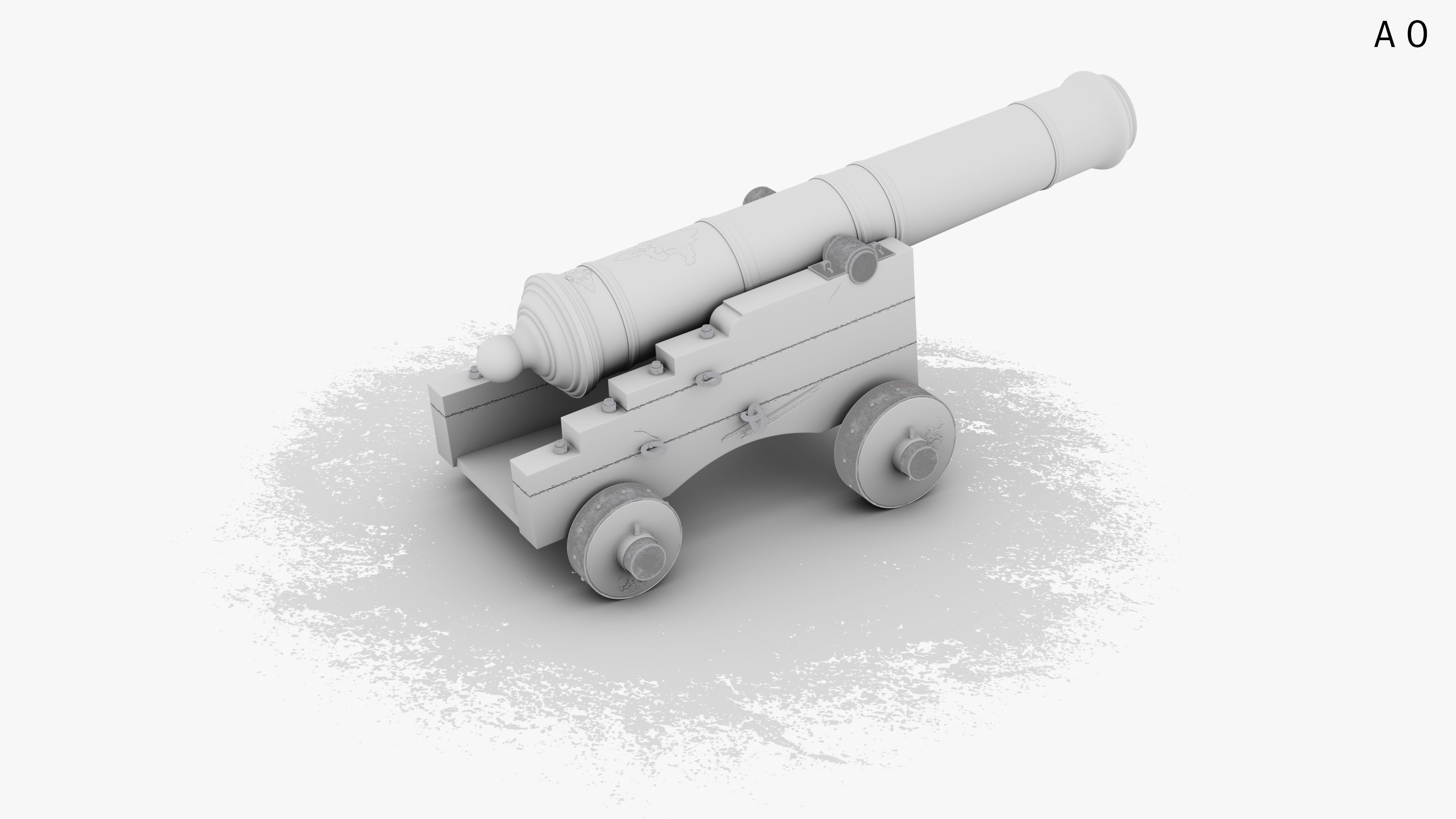Vintage-Cannon old cannon 3D model_13