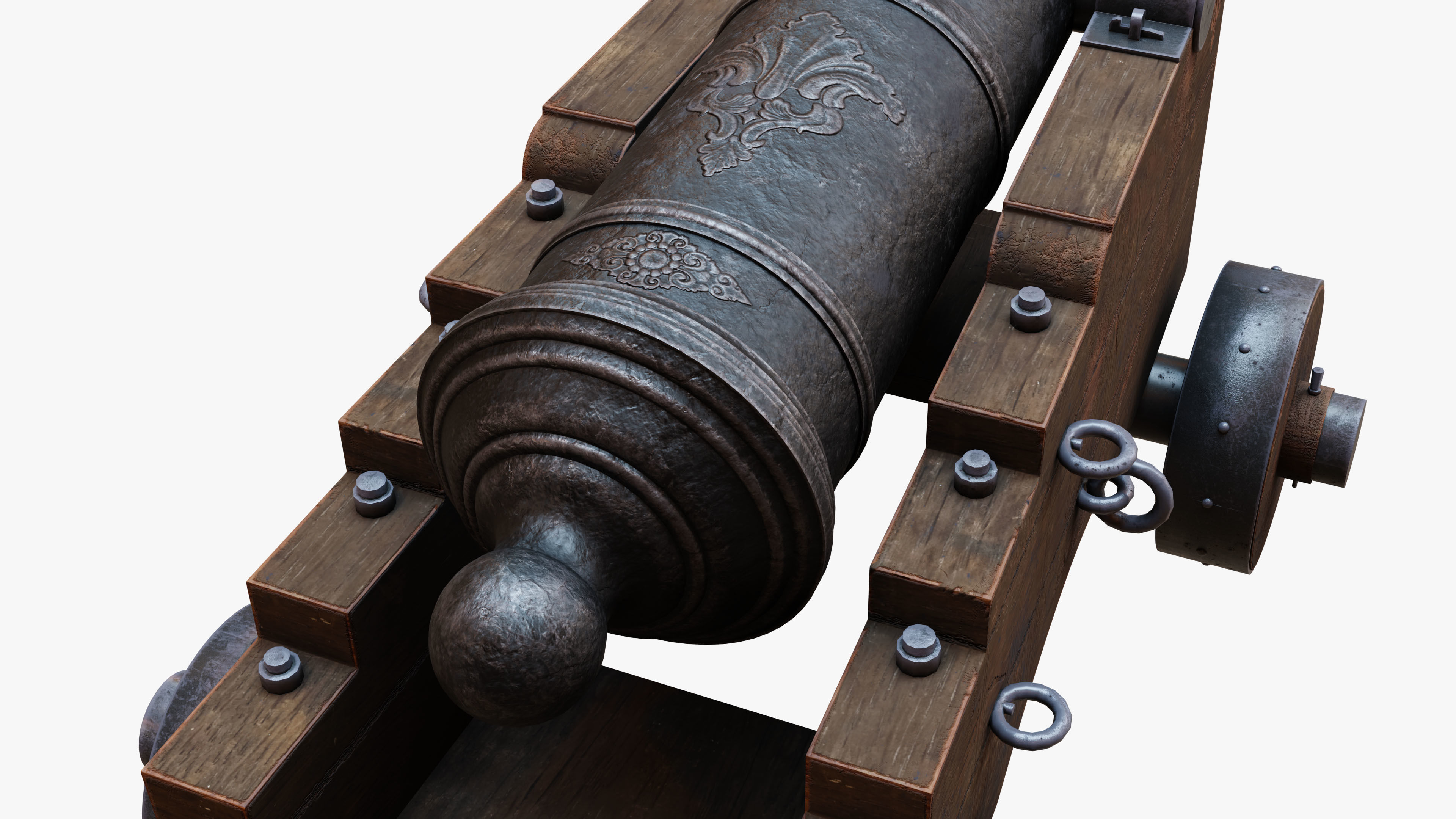 Vintage-Cannon old cannon 3D model_6