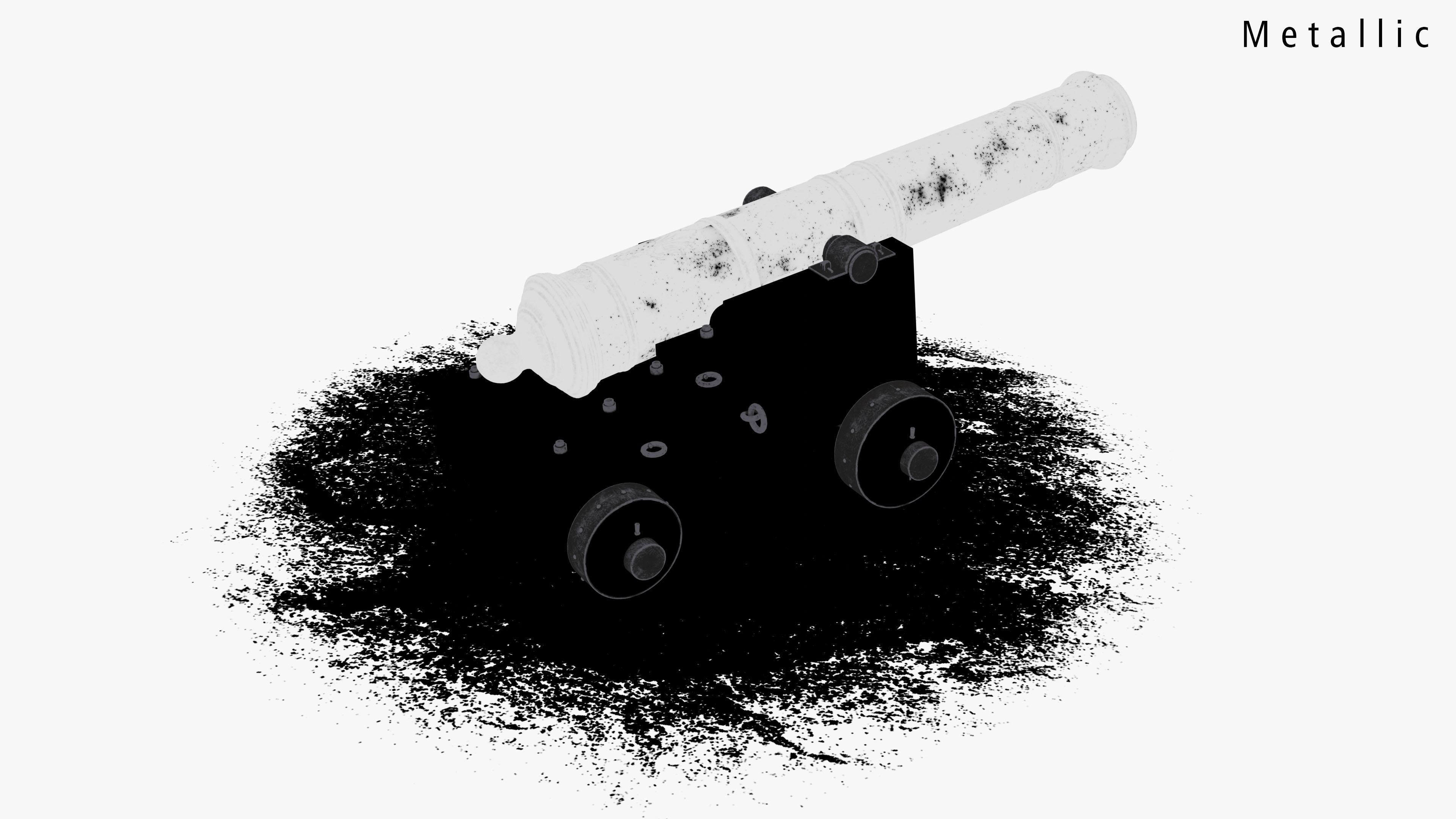 Vintage-Cannon old cannon 3D model_15