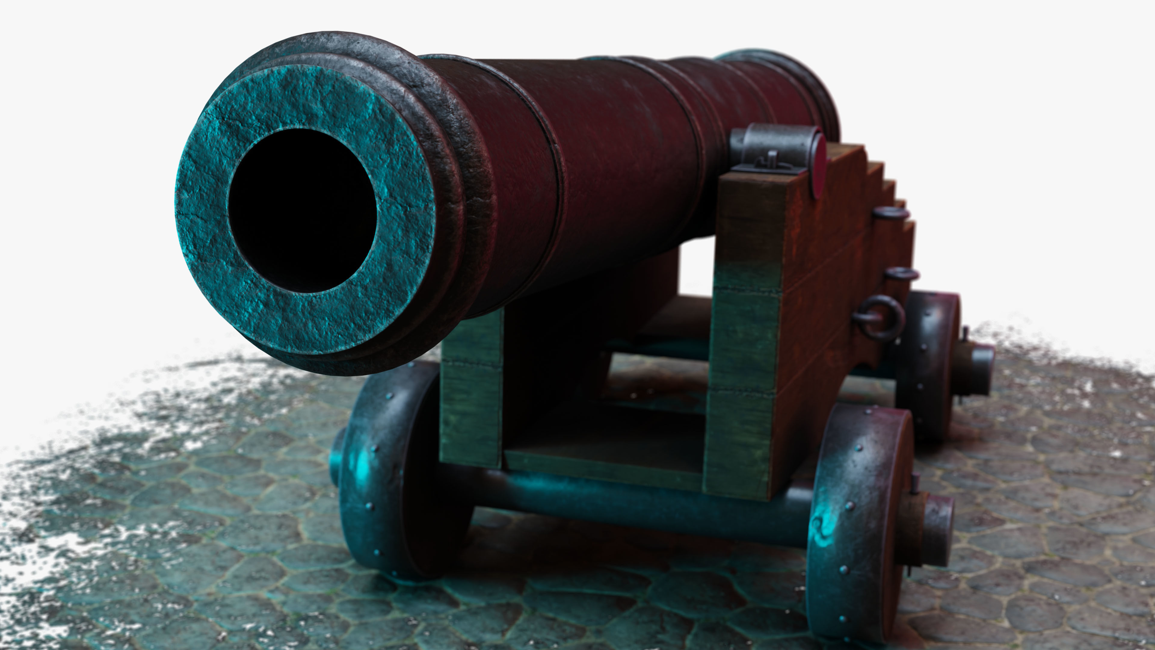 Vintage-Cannon old cannon 3D model_11