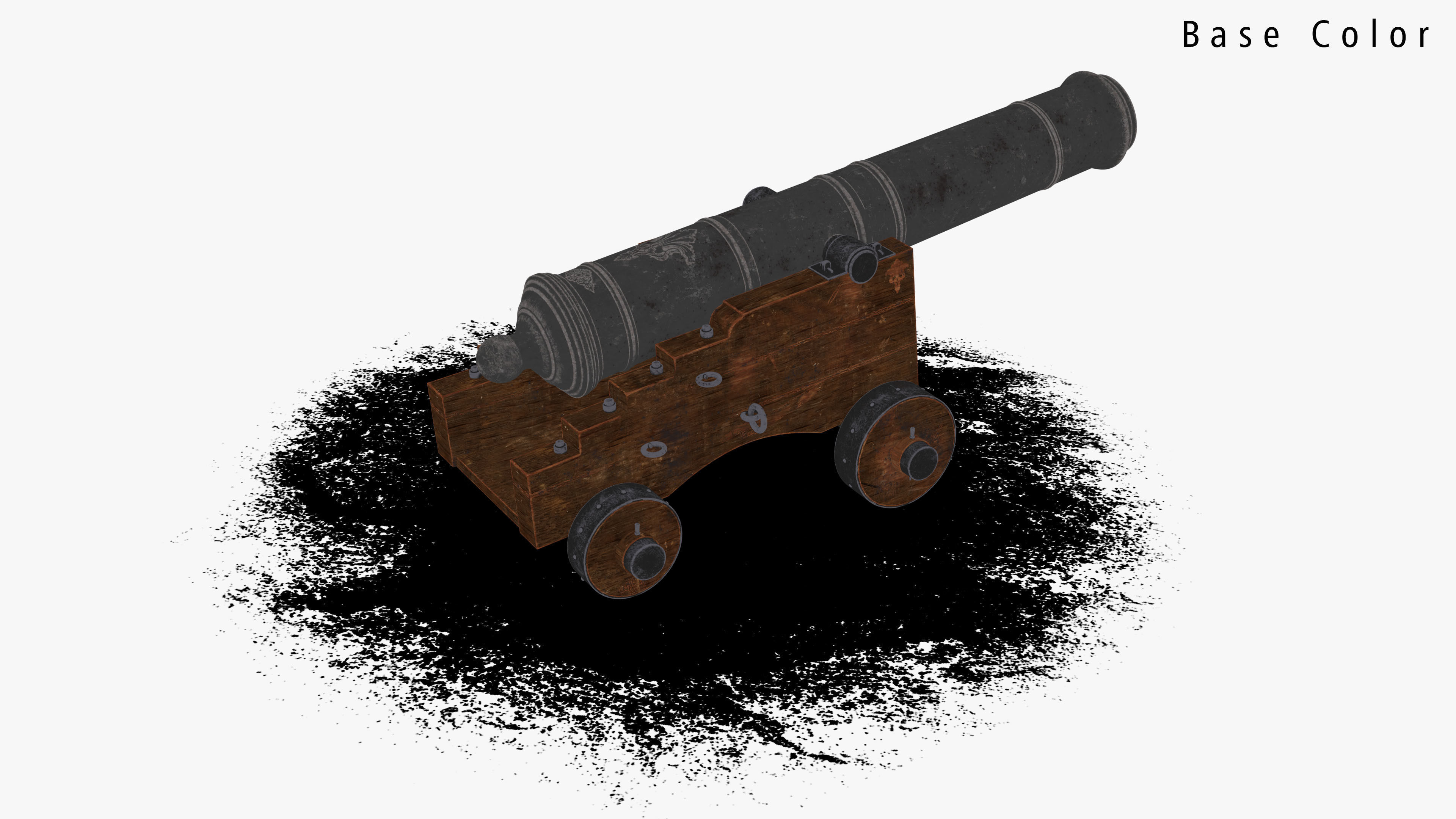 Vintage-Cannon old cannon 3D model_14