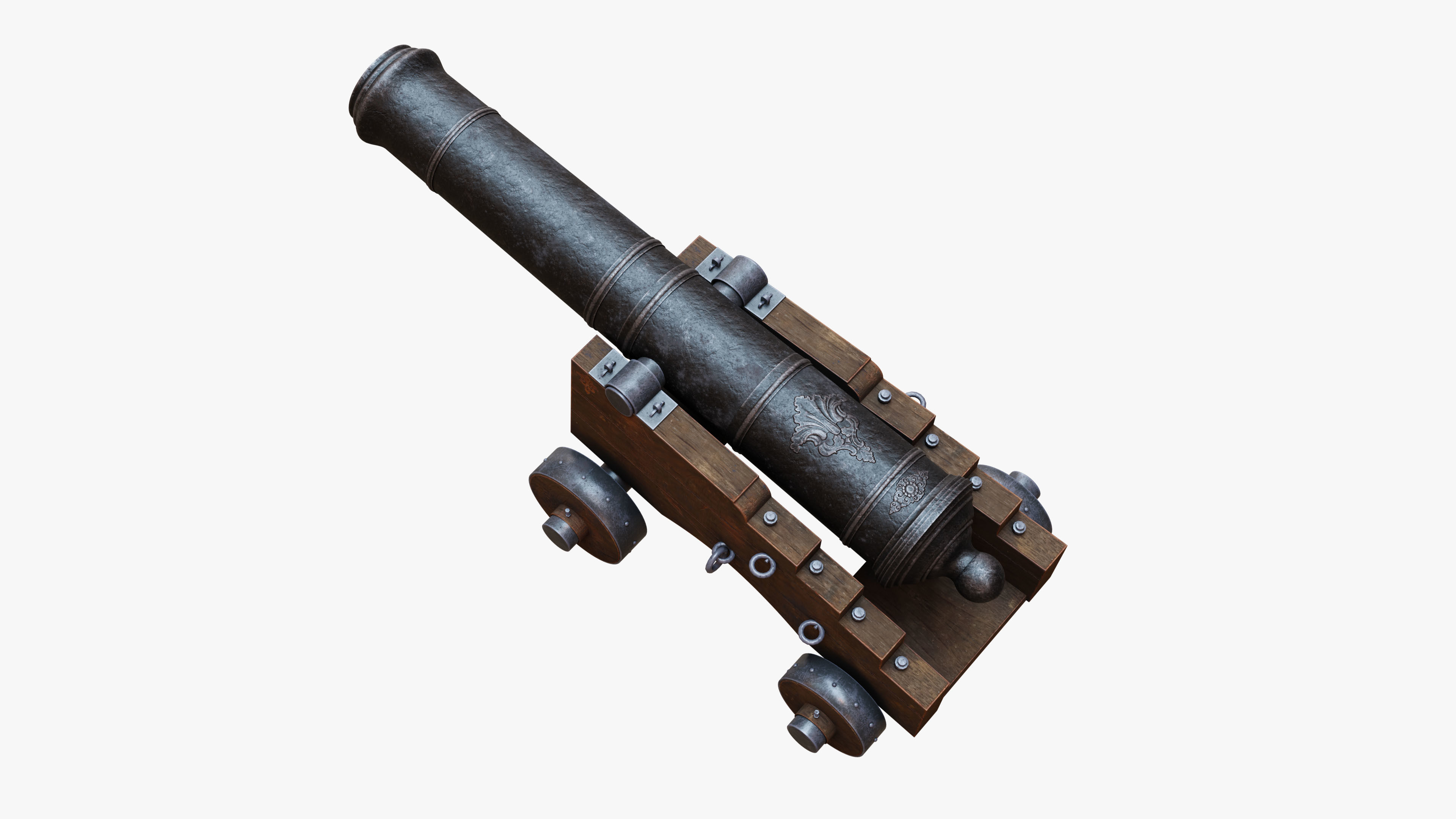 Vintage-Cannon old cannon 3D model_5