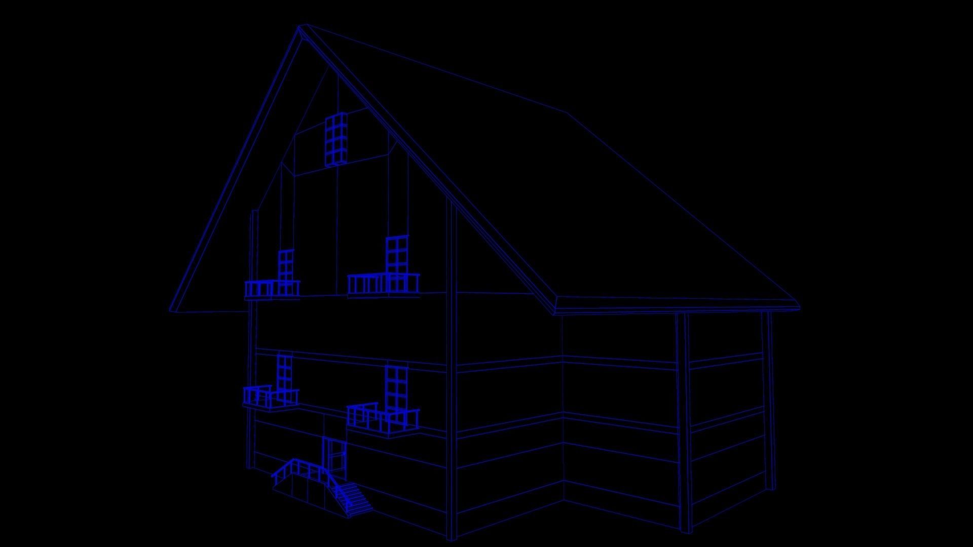 House Horror Low-poly 3D model_12