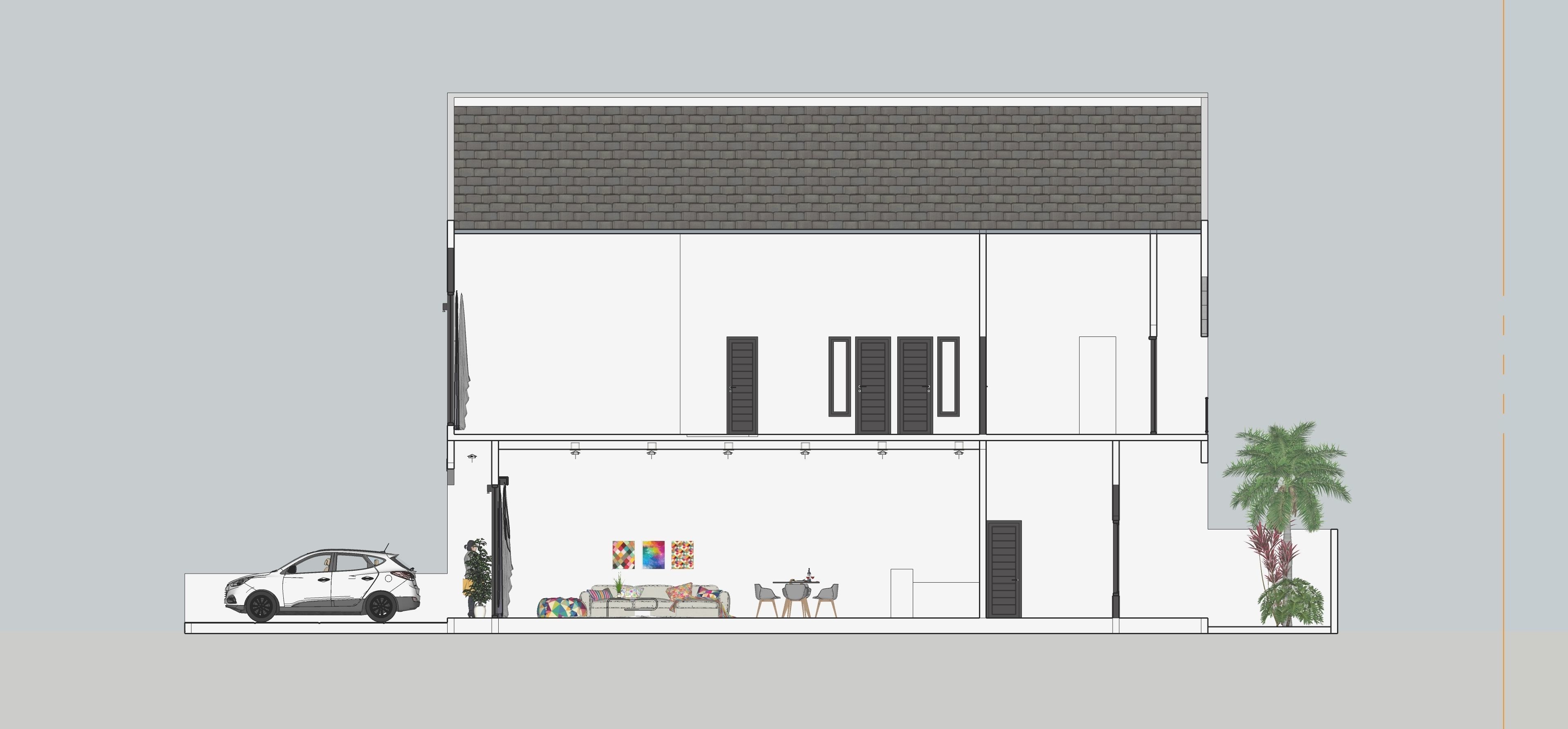 TERRACE HOUSE EXTERIOR AND INTERIOR DESIGN Low-poly 3D model_13