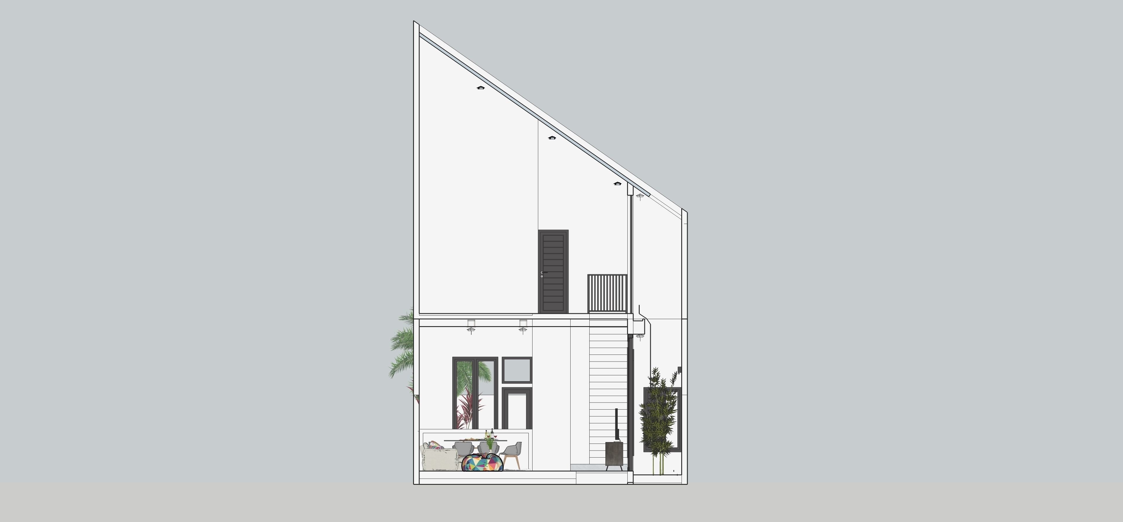 TERRACE HOUSE EXTERIOR AND INTERIOR DESIGN Low-poly 3D model_10
