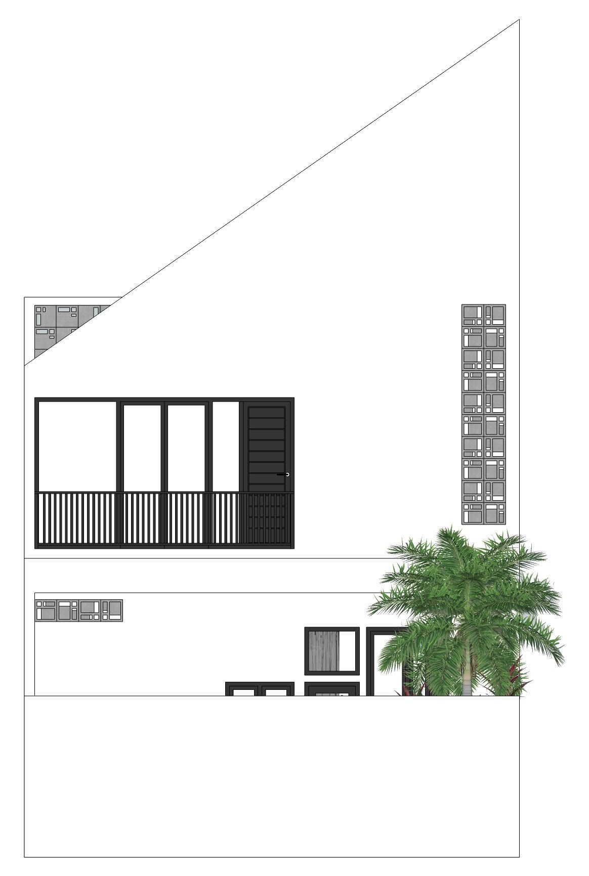 TERRACE HOUSE EXTERIOR AND INTERIOR DESIGN Low-poly 3D model_8