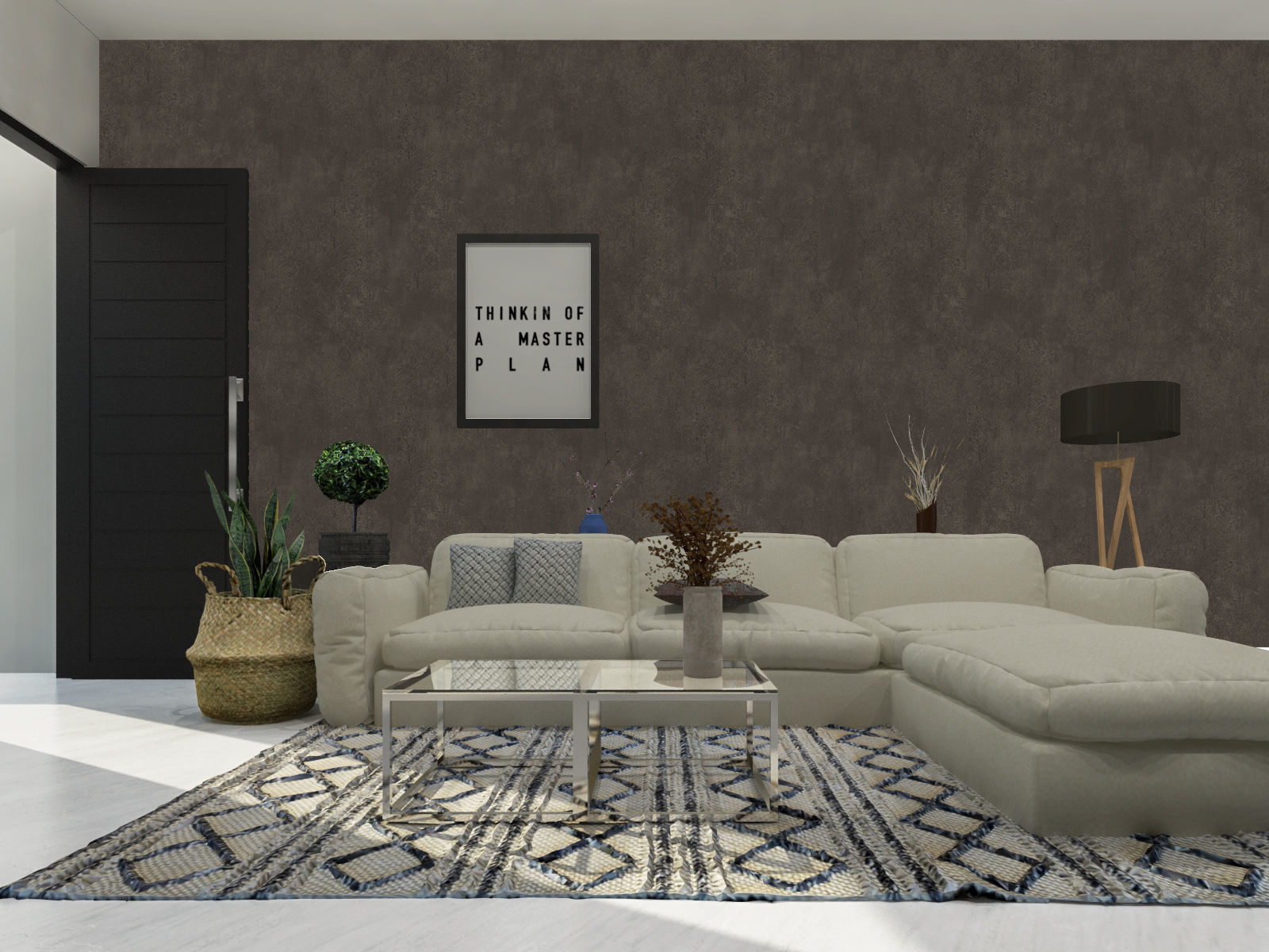 TERRACE HOUSE EXTERIOR AND INTERIOR DESIGN Low-poly 3D model_2