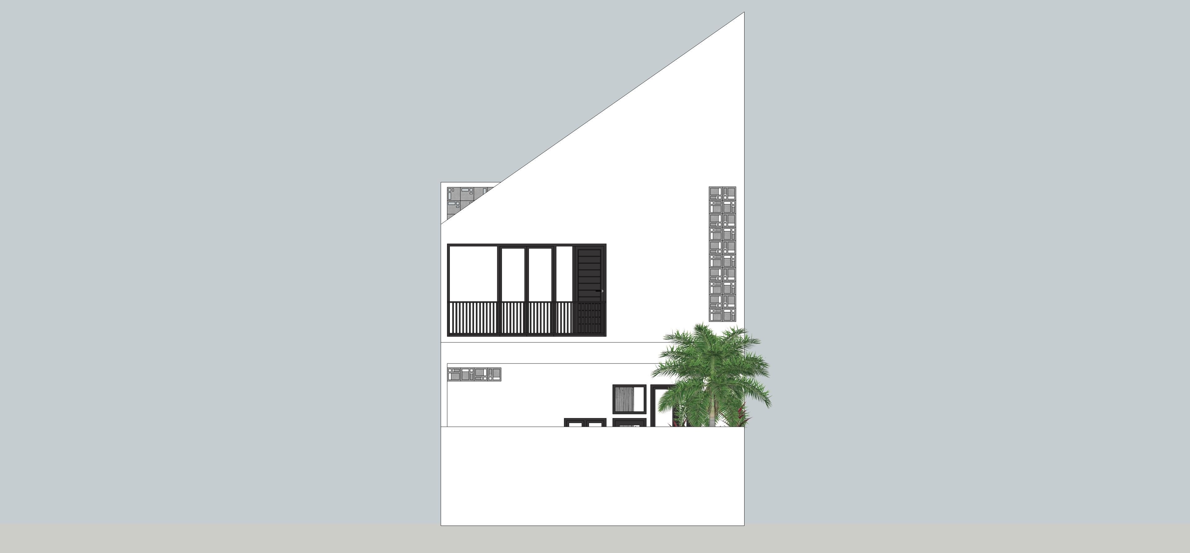 TERRACE HOUSE EXTERIOR AND INTERIOR DESIGN Low-poly 3D model_7