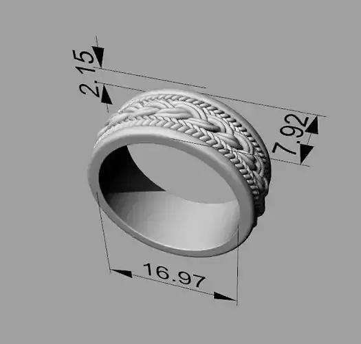 Woven ring with twisted bands