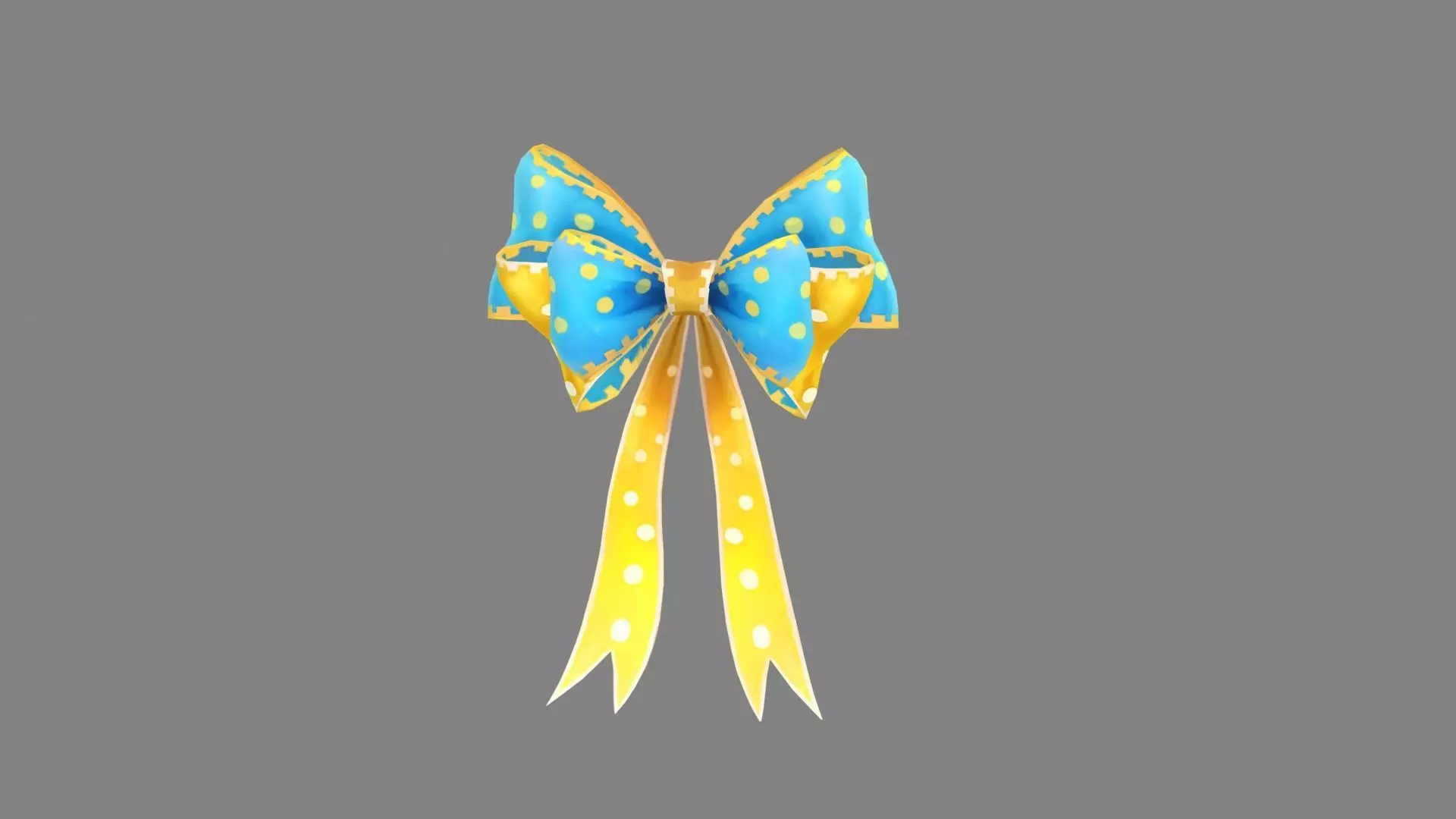 cartoon blue bow tie Low-poly 3D model_0
