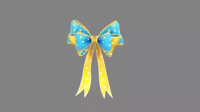 cartoon blue bow tie Low-poly 3D model
