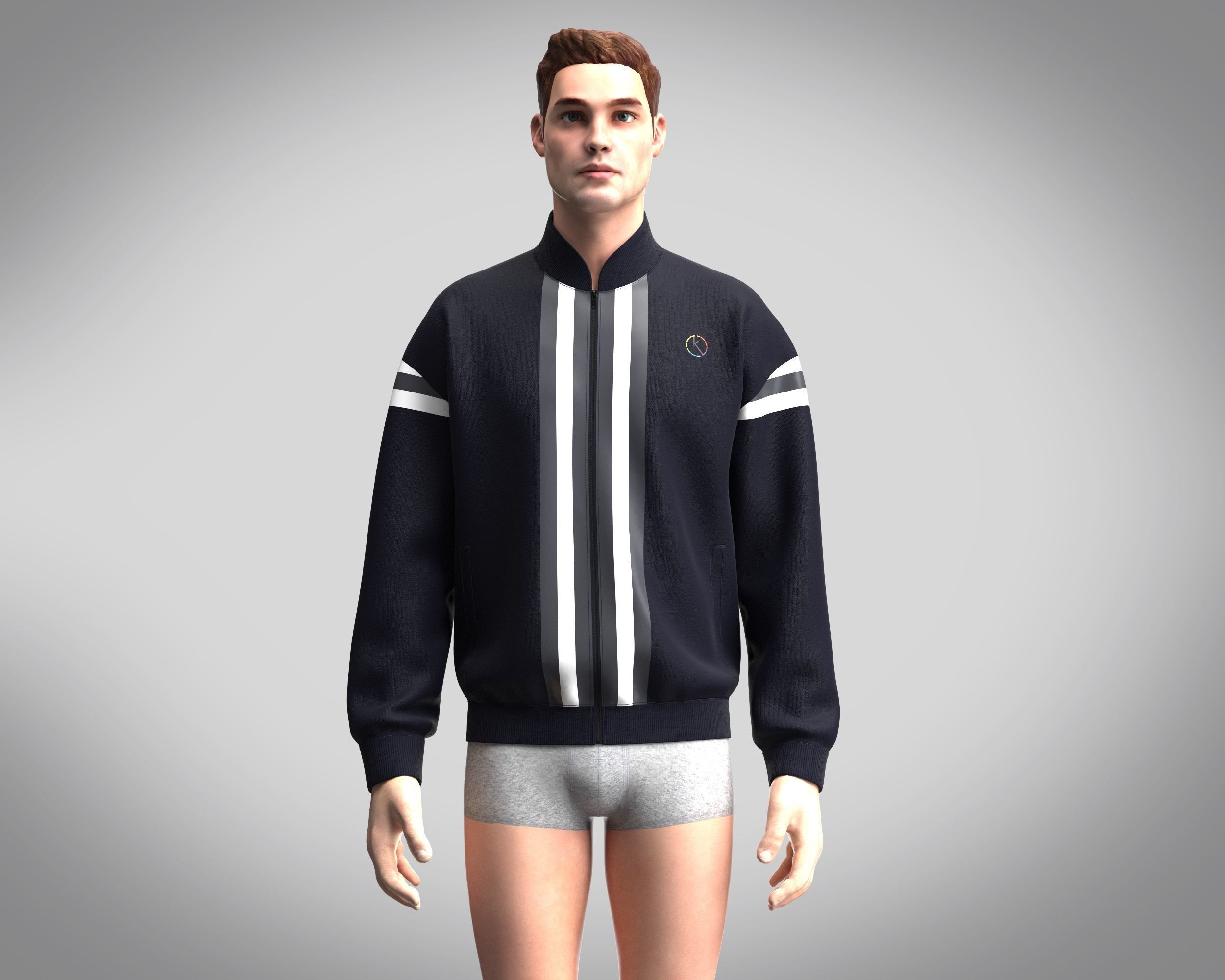 Jacket Vintage Bomber 3D model_6