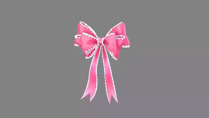 cartoon pink bow tie Low-poly 3D model