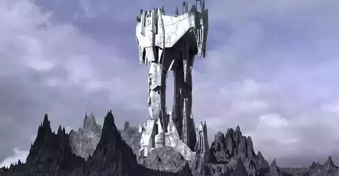 Sci Fi Driling Station 3D