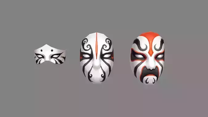 three masks - Peking Opera