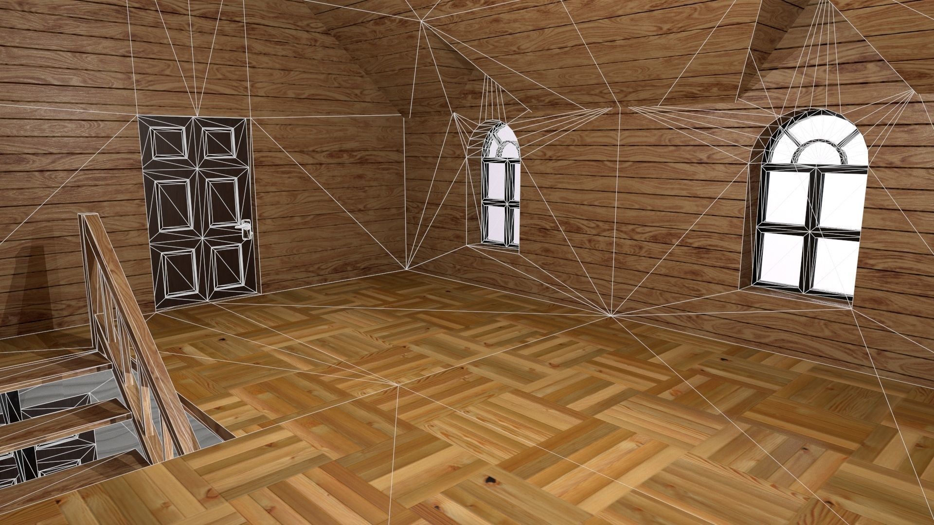 low-poly 3D PBR set House VR Low-poly 3D model_12