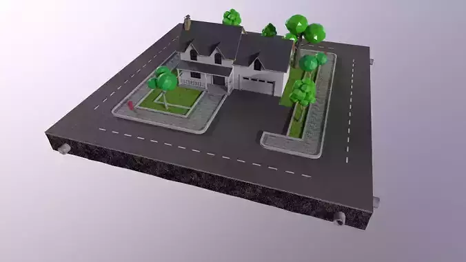 low-poly 3D PBR set House VR