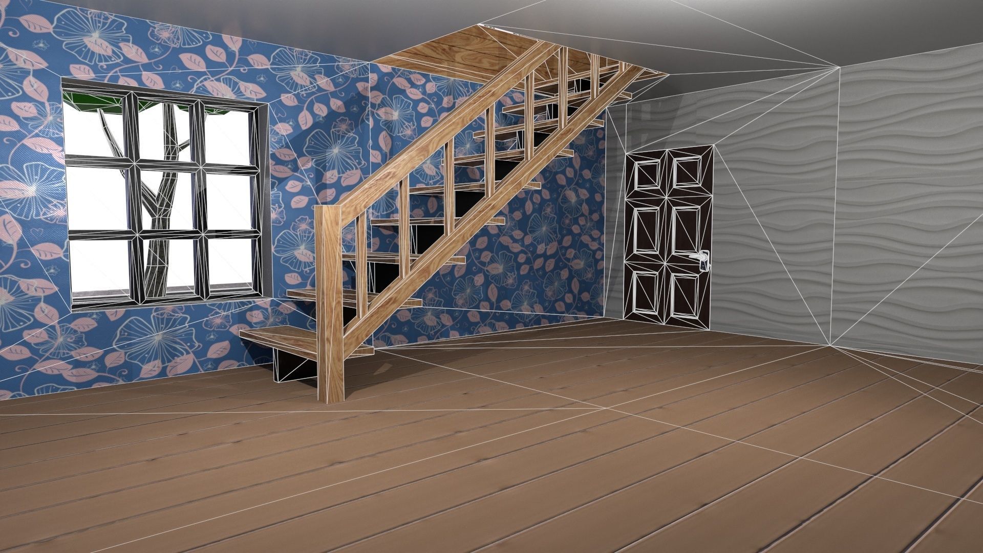 low-poly 3D PBR set House VR Low-poly 3D model_15