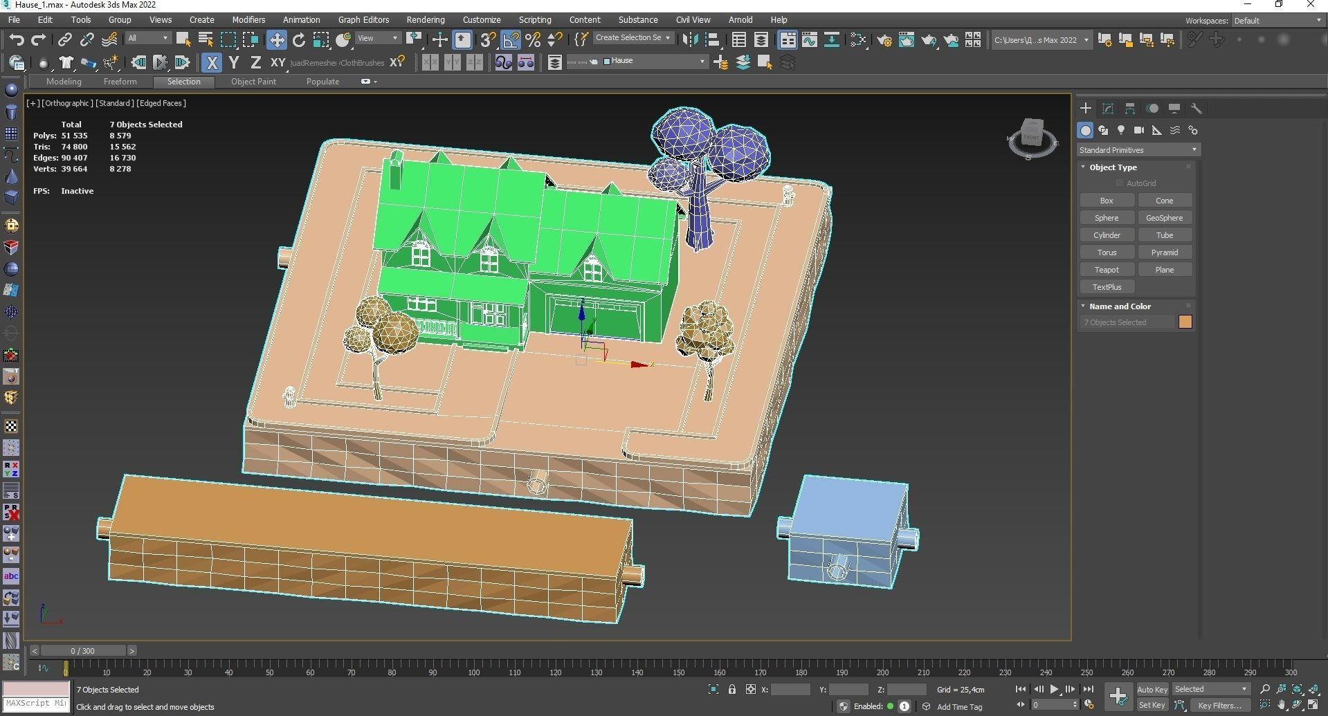 low-poly 3D PBR set House VR Low-poly 3D model_19