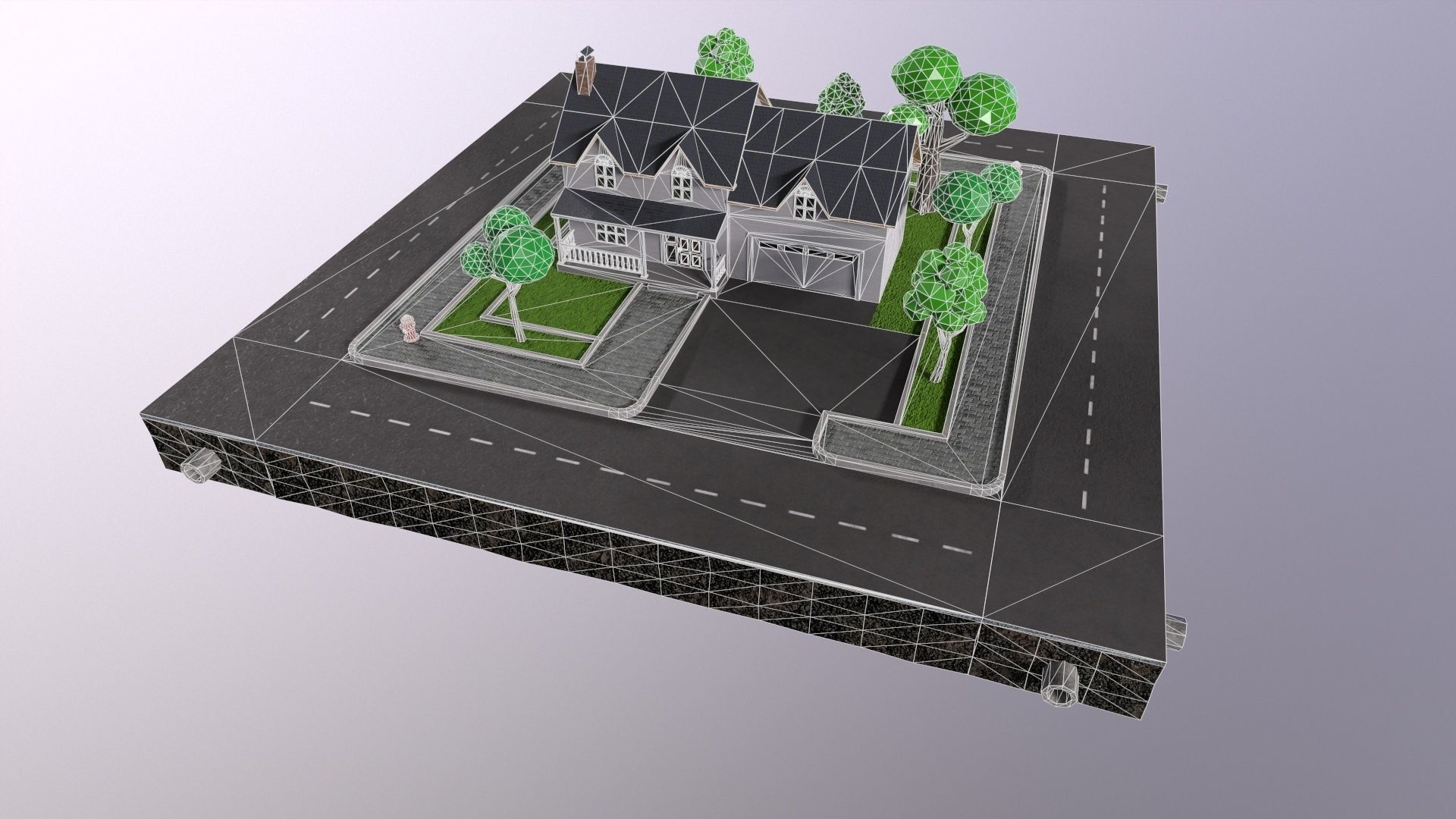 low-poly 3D PBR set House VR Low-poly 3D model_1