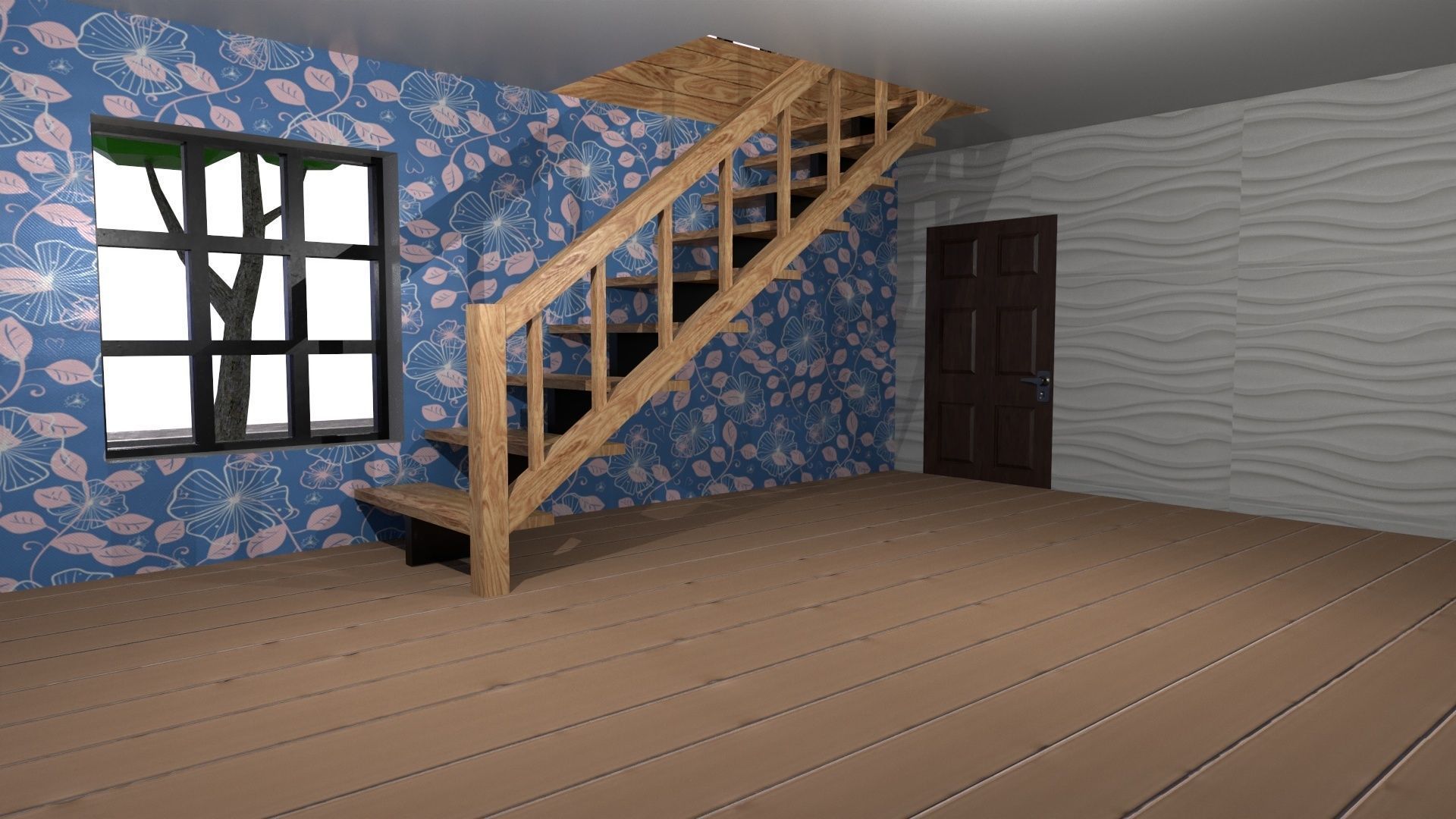 low-poly 3D PBR set House VR Low-poly 3D model_14