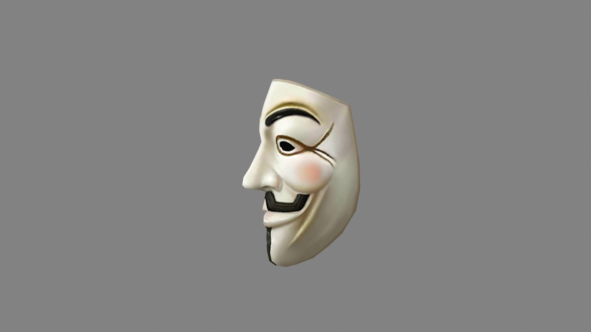 mask - V for Vendetta Low-poly 3D model_1