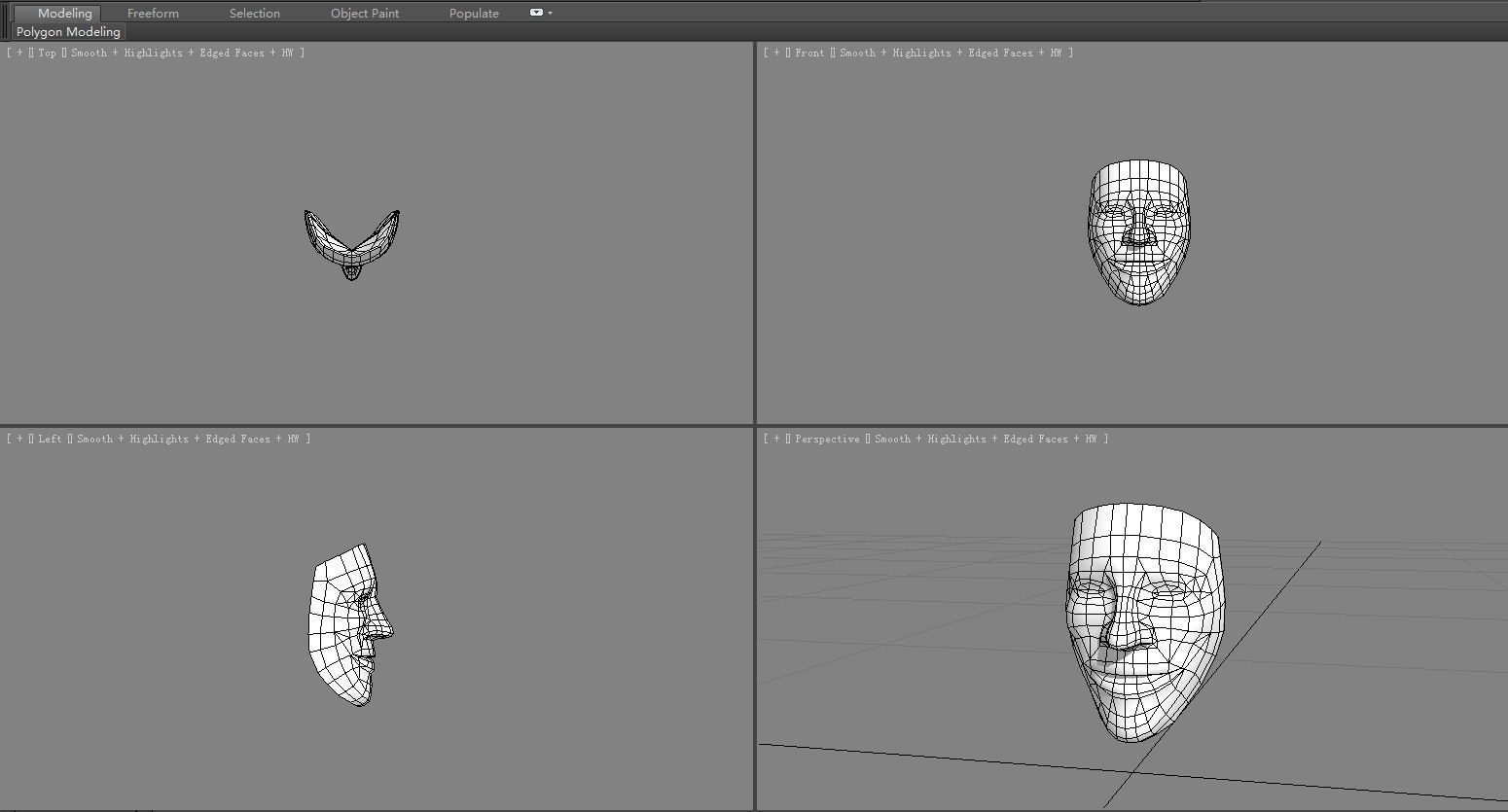 mask - V for Vendetta Low-poly 3D model_5