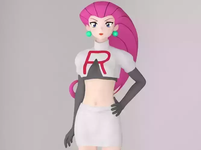 Jessie anime girl pose 01 3D model