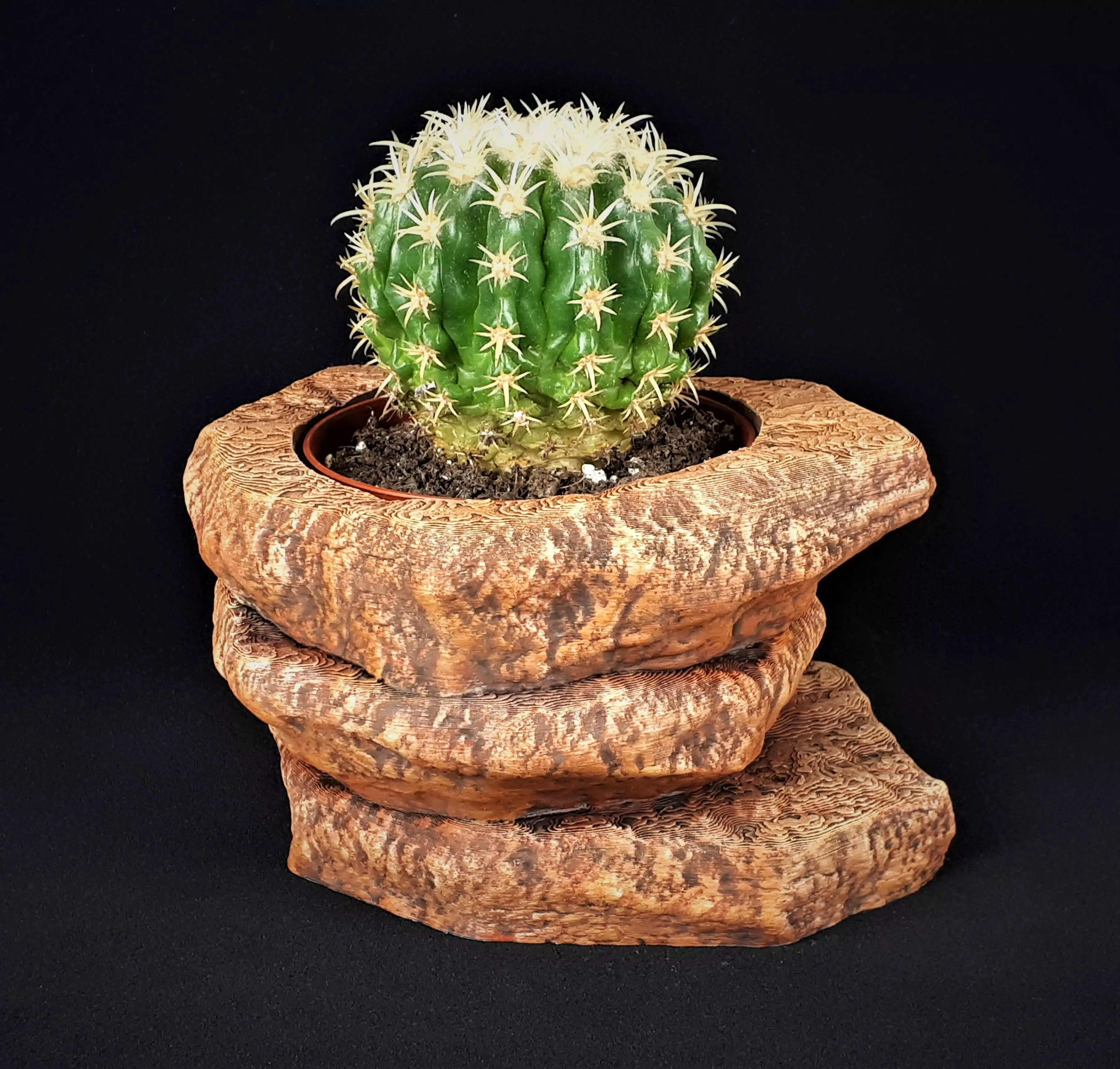 Flower-pot holder Rock 3D print model_0